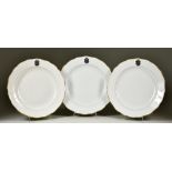 Three Meissen Porcelain Armorial Plates of Shaped Outline, 19th/20th Century, with crests