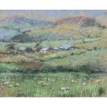 John ? (Early 20th Century British School) - Pastel - "Pembrokeshire Farms at Preseli", monogrammed,