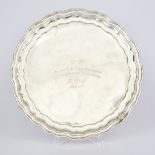 A George V Silver Circular Salver by Martin Hall & Co. Ltd, Sheffield 1925, with shaped and