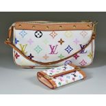 Two Louis Vuitton of Paris Takashi Murakami Bags, comprising pochette accessory clutch bag with