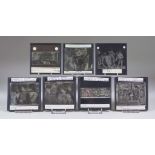 A Quantity of Black and White Glass Slides, Early 20th Century, of Italian scenes, approximately 96,