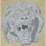 A. E. Halliwell (1905-1987) - Gouache - Study of lion's head for zoo poster - unsigned, 13ins x 12.