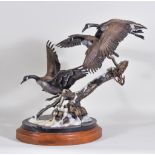 ***Frank Divita (born 1949) - Cold painted bronze group - "Graceful Descent" (No. 58/75) - Three