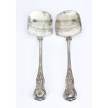 A Pair of George IV Silver King's Pattern Serving Spoons, by William Chawner, London, 1832, with