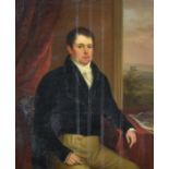 S. G. Lushington (Early 19th Century) - Oil painting - three-quarter length seated portrait of