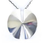 A Silver Pendant and Chain, by Georg Jensen, designed by Nana Ditzel, 660mm overall, in original