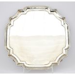 A George V Silver Square Salver, by The Goldsmiths and Silversmiths Co. Ltd London 1914, with shaped