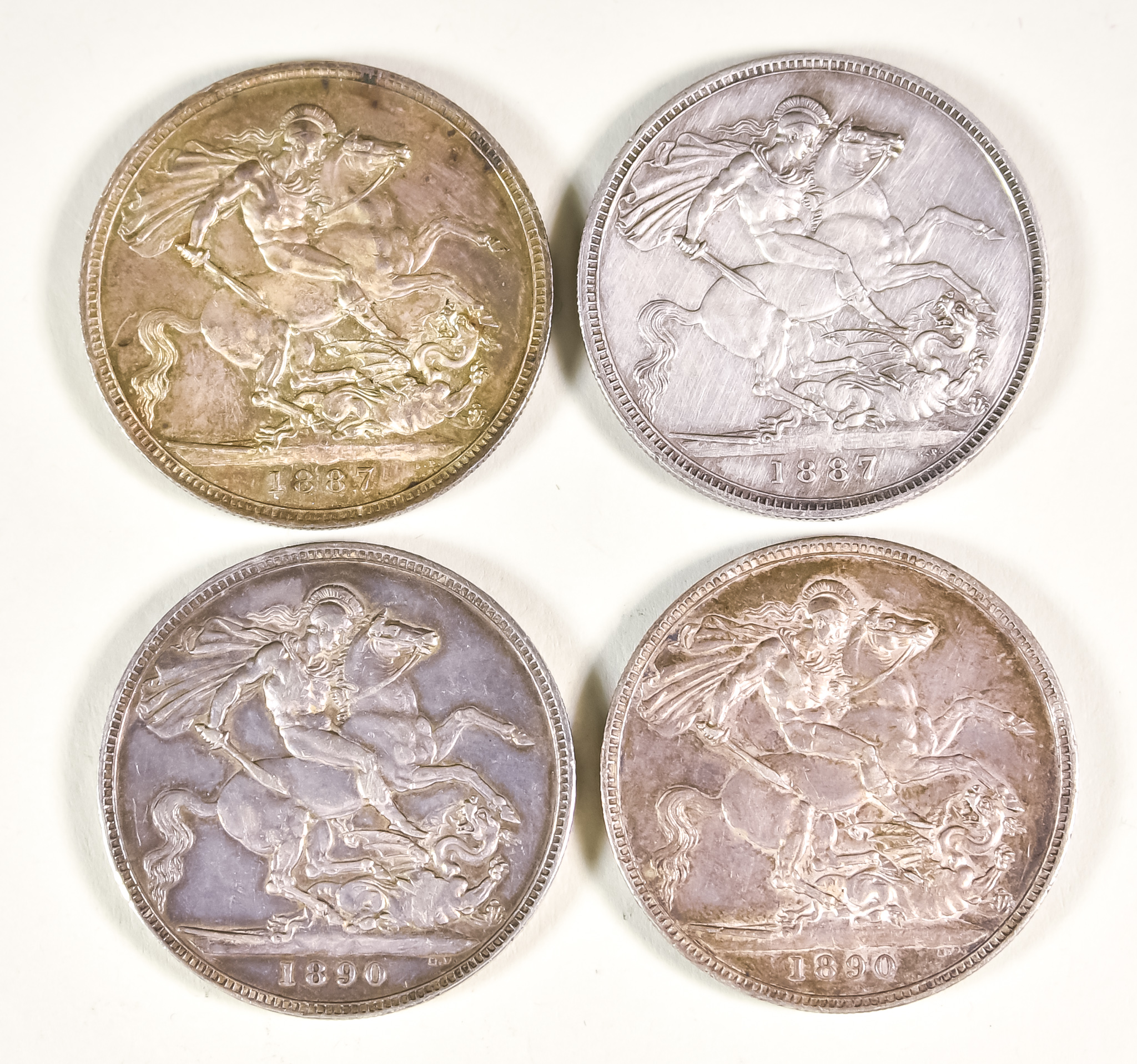 Four Victoria Crowns, 1887,1887,1890,1890, all fair/fine - Image 2 of 2