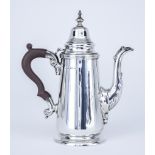 An Elizabeth II Small Silver Coffee Pot of 18th Century Design, maker's mark rubbed, Birmingham,