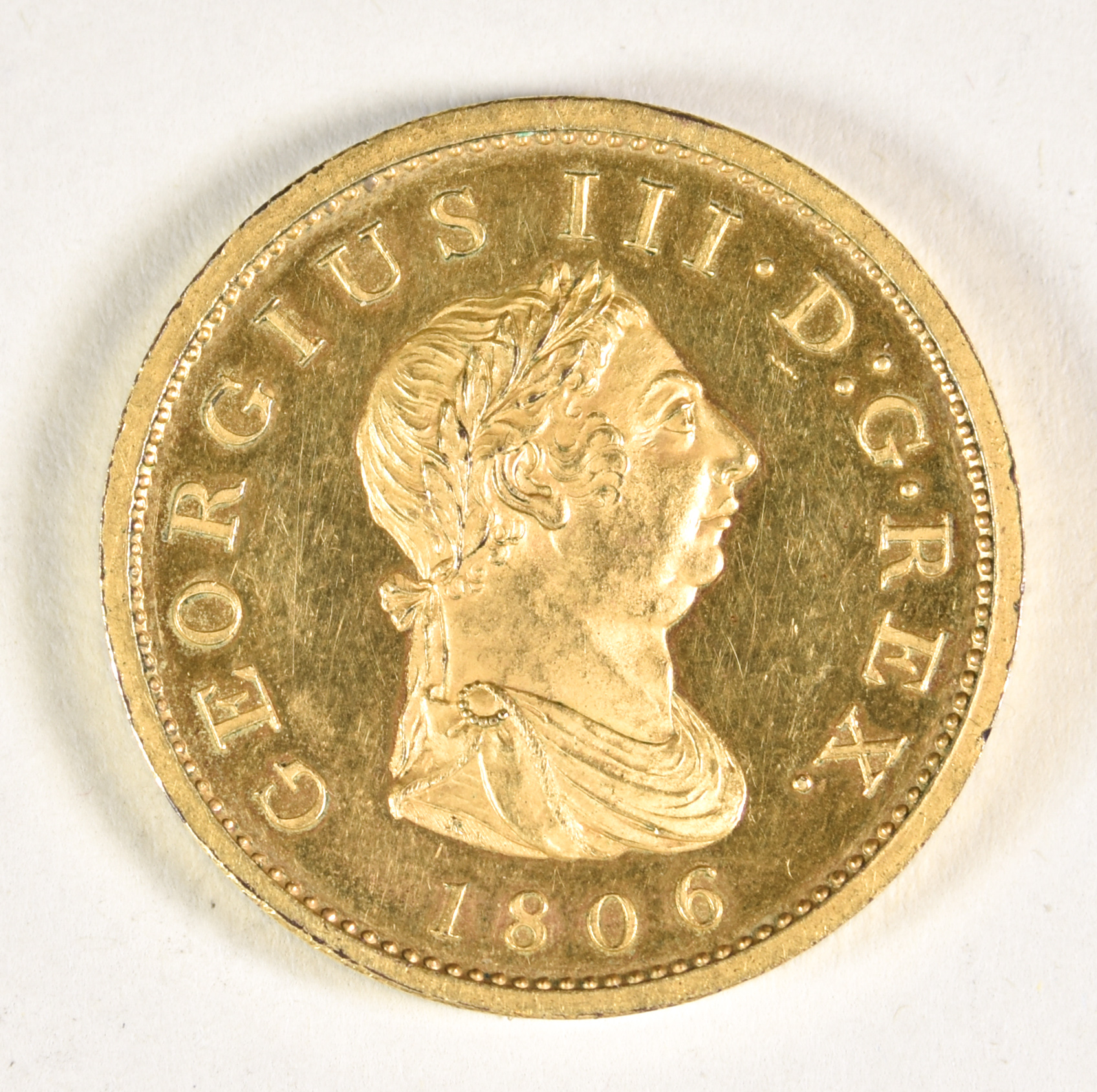 A George III Gilt Penny, 1806, fine