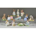 Twelve Beswick Beatrix Potter Figures, including - "Diggory Diggory Delvet" 3ins, "Mr Drake Puddle-