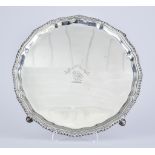 An Edward VII Silver Circular Salver, by Edward Barnard & Sons Ltd, London 1902, the shaped and