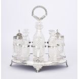 A George III Silver Oval Eight Division Cruet, by Robert & Samuel Hennell, London 1808, with moulded