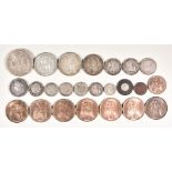A Mixed Lot of Victorian and Other Coinage, comprising, three Victoria Florians, three Victoria