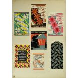 A. E. Halliwell (1905-1987) - Lithographs in colour - Folder covers, book-jacket and glove bag (