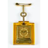 An Unusual 9ct Gold and Acrylic Fob Watch, in the Art Deco manner, 45mm x 45mm, manual wind