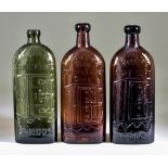 A Warner's Safe Cure London Bottle, Late 19th Century, moulded with safe motif, green tint, 9.