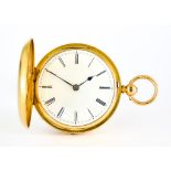An 18ct Gold Full Hunting Cased Pocket Watch, 19th Century, 42mm diameter case, engraved to the