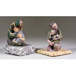 Megan Di Girolamo (born 1942) - Glazed stoneware - "Refugees"- seated mother tightly holding her