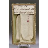 A Pair of White Cotton and Silk Socks, thought to have been owned and worn by King Edward VII,