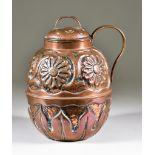 John Pearson (1859-1930) - A Copper Newlyn School Covered Tankard, 1894, the body with repousse