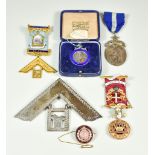 A Group of Masonic Jewels, and Ephemera belonging to the late W.Bro. G E Cooper, comprising - 9ct