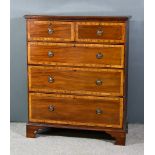 An Edwardian Mahogany Chest, with moulded edge to top, fitted two short and three long drawers,