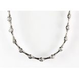 A 14ct White Gold Diamond Necklace, Modern, set with brilliant cut white diamonds