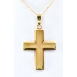 A 9ct Gold Cross Pendant, on fine gold chain, 640mm in length, total gross weight 9.2g