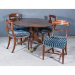 A George III Mahogany Oval Breakfast Table, the two piece top with triple reeded edge on turned