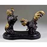 After Pierre-Jules Mene (1810-1879) - A patinated bronze and partial gilt study of two fighting