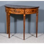 A Late 19th/Early 20th Century Dutch Rosewood and Marquetry Semi-Circular Dressing Table, the top