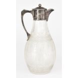An Edward VII Silver Mounted and Cut Glass Claret Jug, by Thomas Webb & Sons Ltd, London, 1902, with