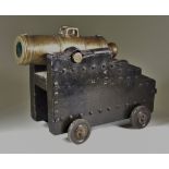 An Unusual Bronze Signalling or Powder Test Cannon, Circa 18th Century, no makers marks, bronze