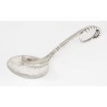 A 20th Century Danish Silver Caddy Spoon, by Georg Jensen, with import mark for London, 1967,