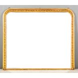 A Victorian Gilt Framed Overmantle Mirror, with oval bead and leaf moulded frame and inset with