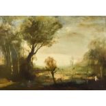 ***Philip Padwick (1876-1958) - Two oil paintings - "Classical Landscape", board, 10ins x 14ins, and