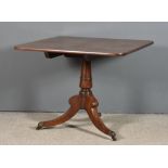 A Late George III Mahogany Rectangular Breakfast Table, the one piece top with rounded corners on