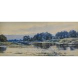 Robert Winter (1872-1930) - Pair of watercolours - Rural river scenes, both signed, 9.75ins x 21.