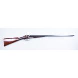 A 12 Bore Side by Side Shotgun, by William Evans, serial No. 11610, 28ins blued steel barrels, plain