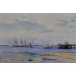 John Frasier (1858-1927) - Watercolour - "Sheerness Harbour", signed and dated 1891, 13.5ins x