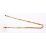 A 9ct Gold Albert Watch Chain, each link and t-bar individually hall marked, 350mm overall gross