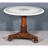 A 19th Century Mahogany and Agraware Marble Topped Circular Table, the white flecked marble top