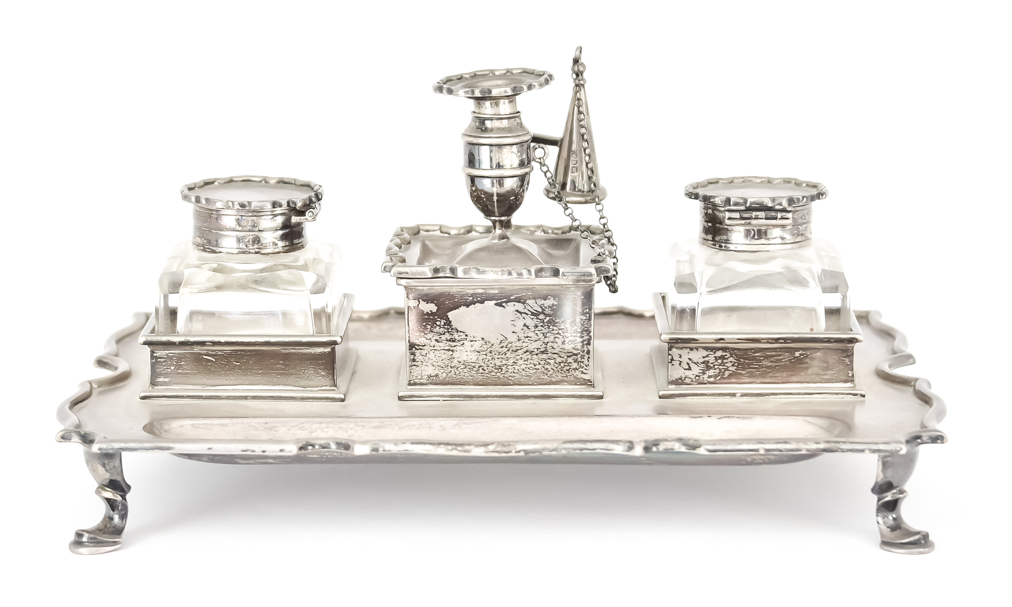 A Late Victorian Silver Rectangular Inkstand, by The Goldsmith and Silversmith Co. Ltd, London,