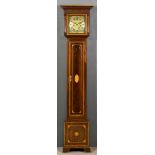 An Edwardian Mahogany Cased "Grandmother" Clock, the 8.25ins square brass dial with silvered chapter