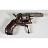 A Late 19th/ Early 20th Century Continental Blank Firing "Dog Scaring" Revolver, 2ins hexagonal