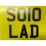 A Private Car Number Plate SO10LAD (SOlO LAD), on retention certificate