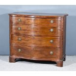 A George III Mahogany Serpentine Fronted Chest, with moulded edge to top, fitted four long graduated