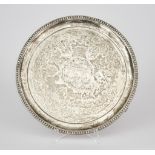 A Victorian Silver Circular Salver, by Barnard & Sons Ltd., London, 1870, with tongue mounts, the