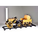 A Hornby Railway Stephenson's Rocket 3.5ins Gauge G100-9140, in original box with track Note: